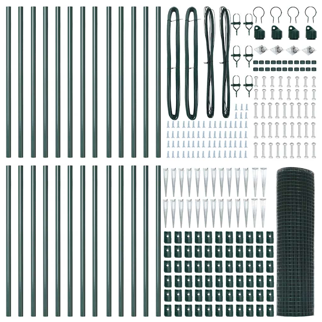 Welded Wire Fence with Spikes 50 x 0.6 m PVC-coated Steel Green