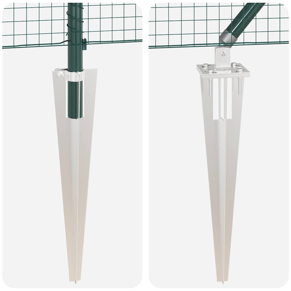 Welded Wire Fence with Spikes 50 x 0.6 m PVC-coated Steel Green