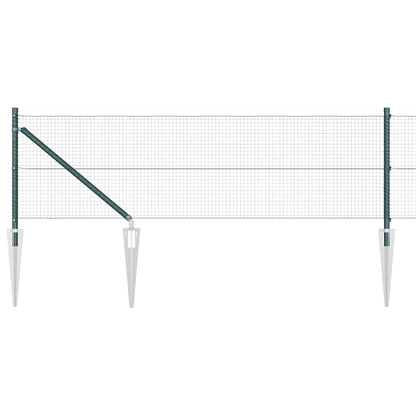Welded Wire Fence with Spikes 50 x 0.8 m PVC-coated Steel Green