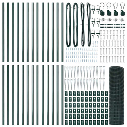 Welded Wire Fence with Spikes 50 x 0.8 m PVC-coated Steel Green
