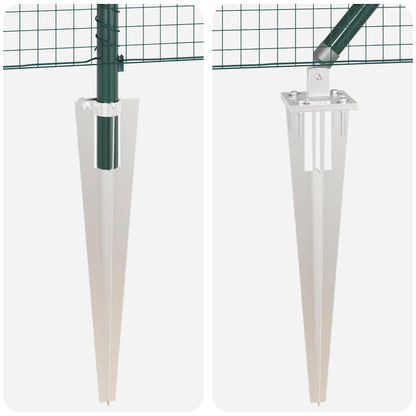 Welded Wire Fence with Spikes Steel and PVC Green Mesh