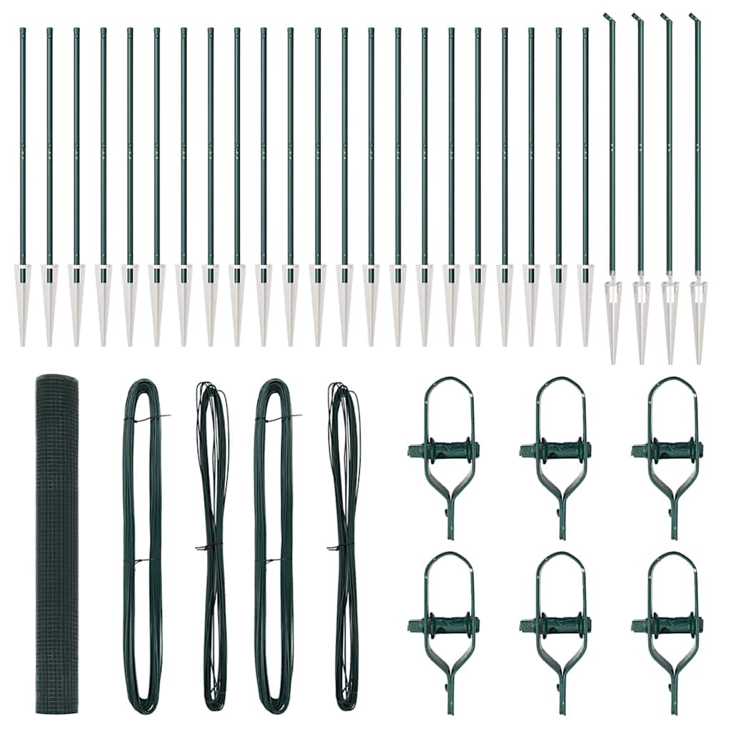 Welded Wire Fence with Spikes 50 x 1.2 m PVC-coated Steel Green