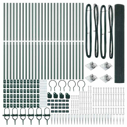 Welded Wire Fence with Spikes 50 x 1.4 m PVC-coated Steel Green