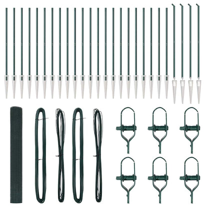 Welded Wire Fence with Spikes Steel and PVC Green Mesh