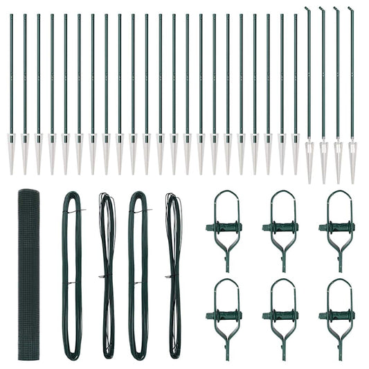 Welded Wire Fence with Spikes 50 x 1.4 m PVC-coated Steel Green