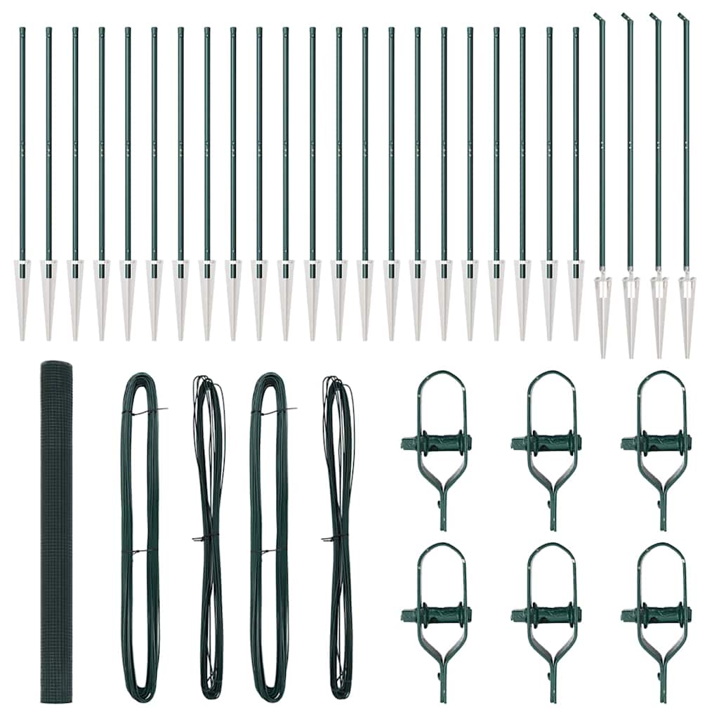 Welded Wire Fence with Spikes 50 x 1.5 m PVC-coated Steel Green