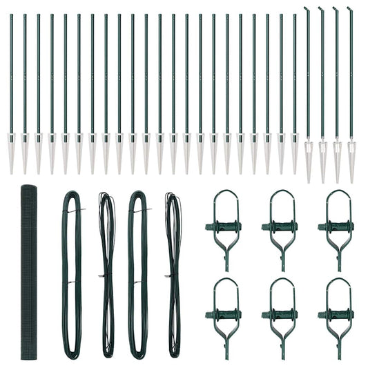 Welded Wire Fence with Spikes 50 x 1.5 m PVC-coated Steel Green