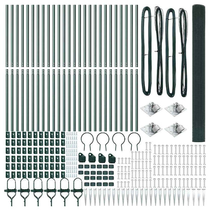 Welded Wire Fence with Spikes 50 x 1.5 m PVC-coated Steel Green