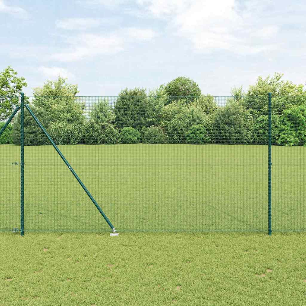 Welded Wire Fence with Spikes 50 x 1.5 m PVC-coated Steel Green
