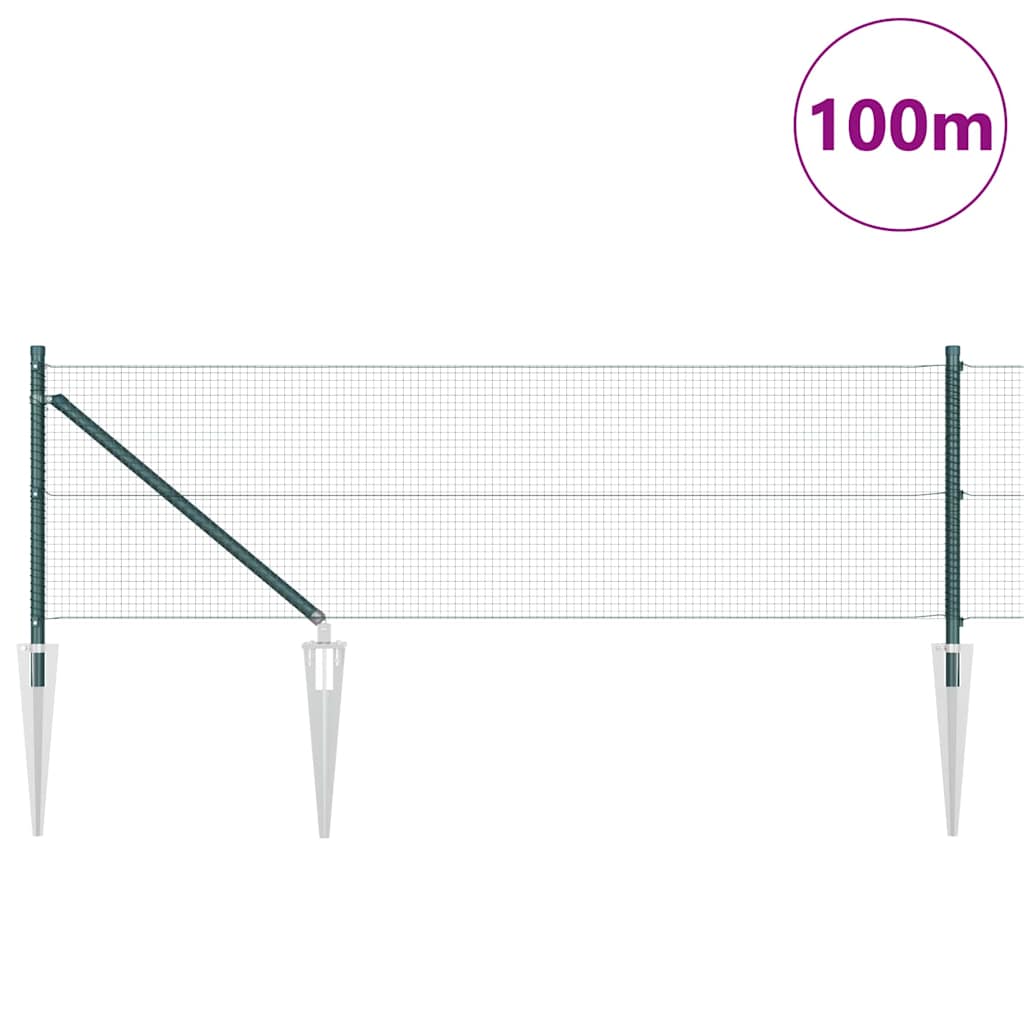 Welded Wire Fence with Spikes 100 x 0.8 m PVC-coated Steel Mesh