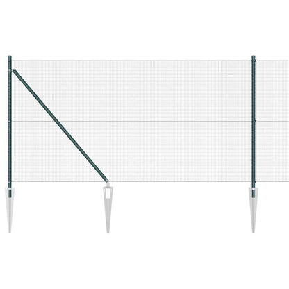 Welded Wire Fence with Spikes 100 x 1 m PVC-coated Steel Green