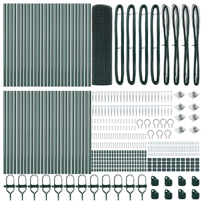 Welded Wire Fence with Spikes 100 x 1 m PVC-coated Steel Green