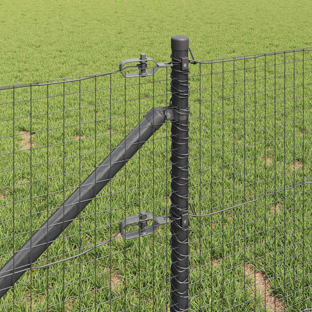Welded Wire Fence with Spikes 10 x 0.6 m PVC-coated Steel Grey