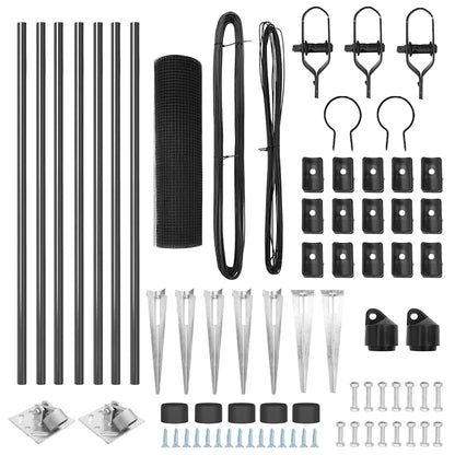 Welded Wire Fence with Spikes 10 x 0.6 m PVC-coated Steel Grey