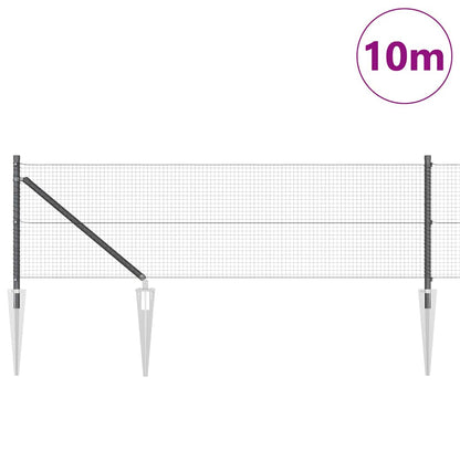 Welded Wire Fence with Spikes Steel and PVC Grey Mesh