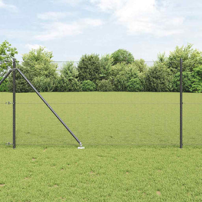 Welded Wire Fence with Spikes 10 x 1 m PVC-coated Steel Grey