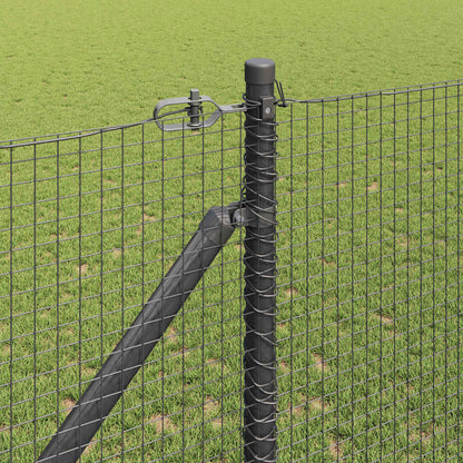 Welded Wire Fence with Spikes Steel and PVC Grey Mesh