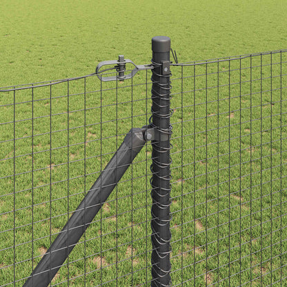 Welded Wire Fence with Spikes Steel and PVC Grey Mesh