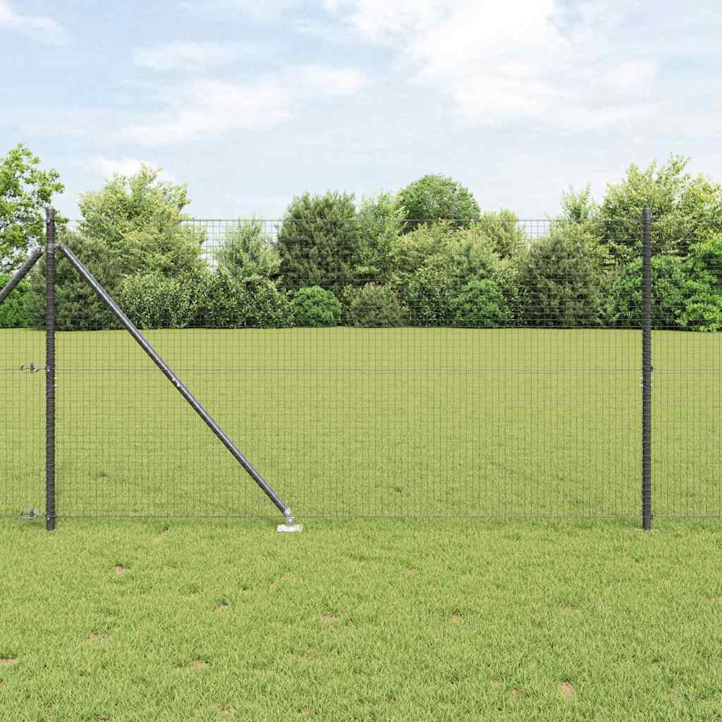Welded Wire Fence with Spikes Steel and PVC Grey Mesh