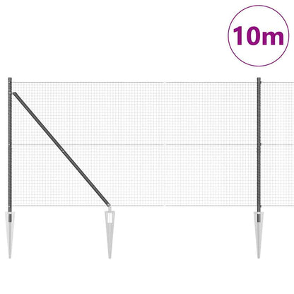 Welded Wire Fence with Spikes Steel and PVC Grey Mesh