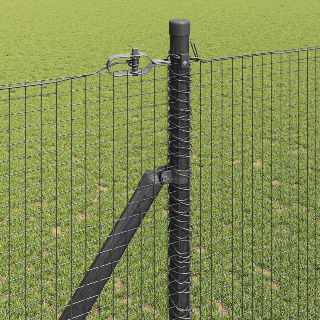 Welded Wire Fence with Spikes 11 x 1.5 m PVC-coated Steel Grey