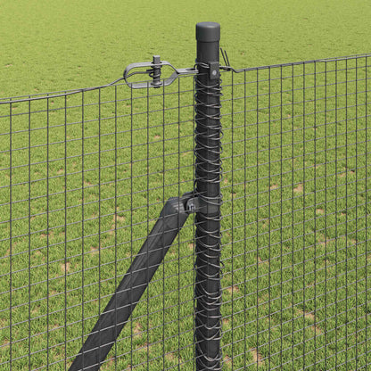 Welded Wire Fence with Spikes 11 x 1.5 m PVC-coated Steel Grey