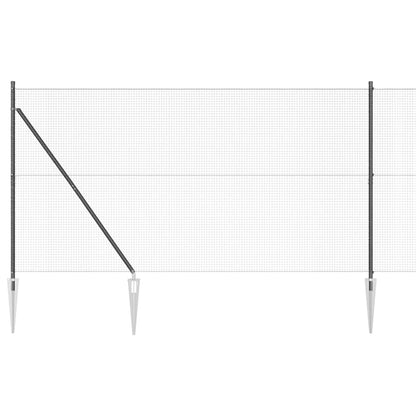 Welded Wire Fence with Spikes 11 x 1.5 m PVC-coated Steel Grey