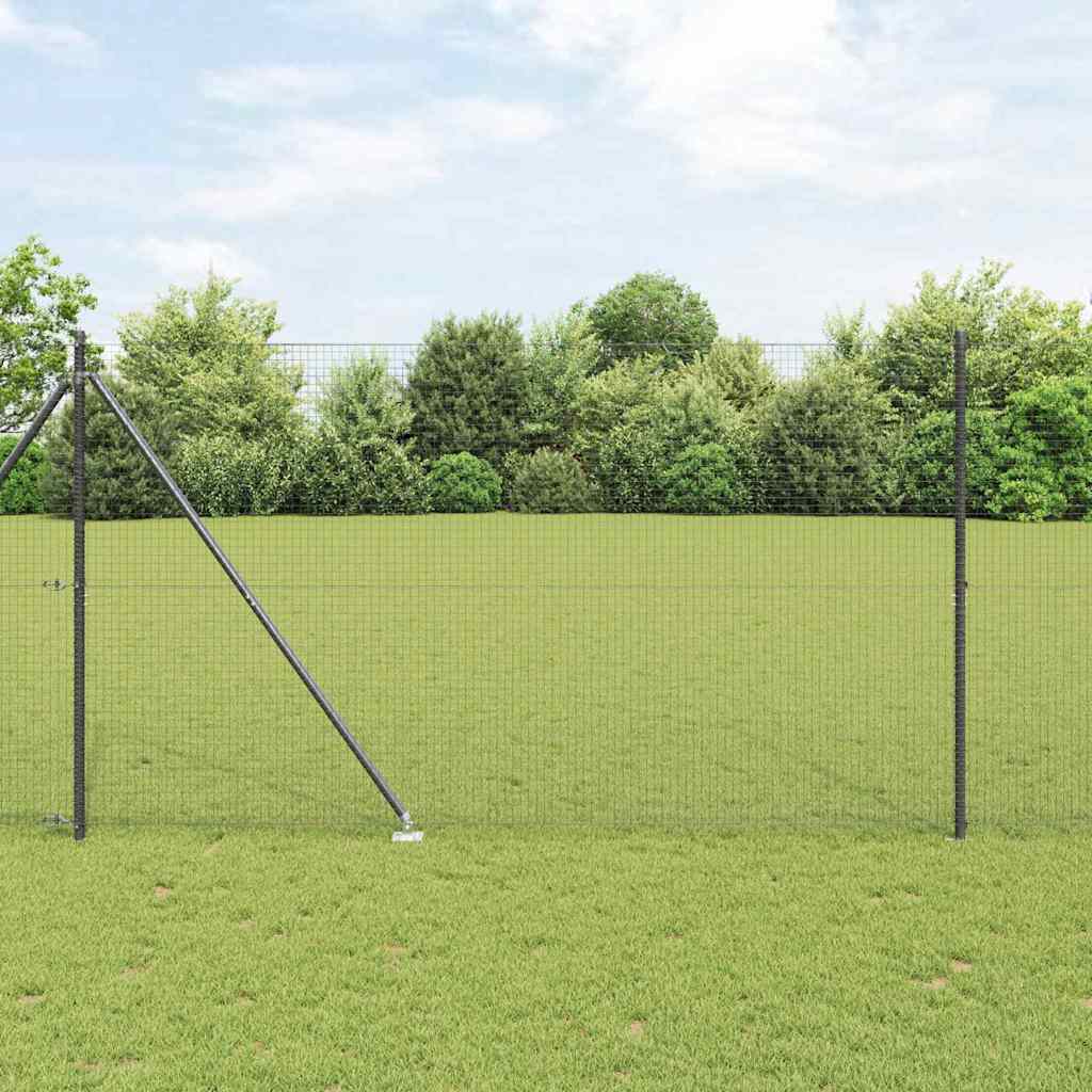 Welded Wire Fence with Spikes 12 x 1.5 m PVC-coated Steel Grey