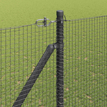 Welded Wire Fence with Spikes Steel and PVC Grey Mesh