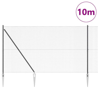 Welded Wire Fence with Spikes Steel and PVC Grey Mesh
