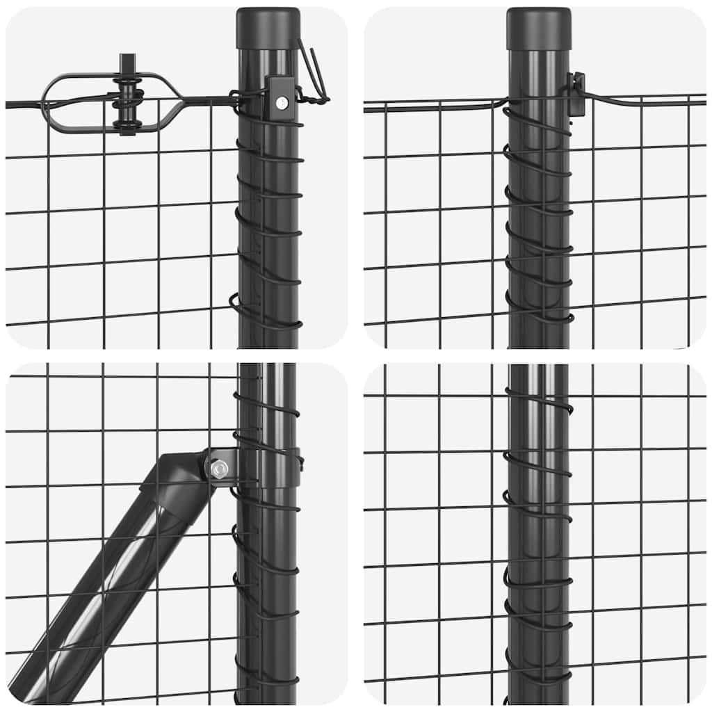Welded Wire Fence with Spikes Steel Grey Mesh