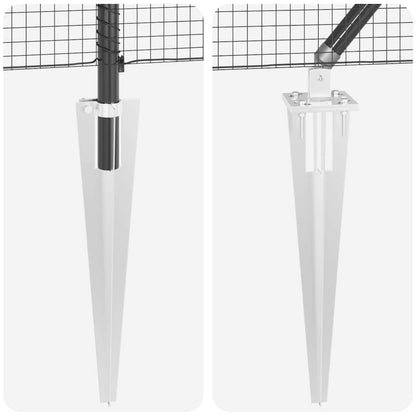 Welded Wire Fence with Spikes 25 x 0.8 m PVC-coated Steel Grey
