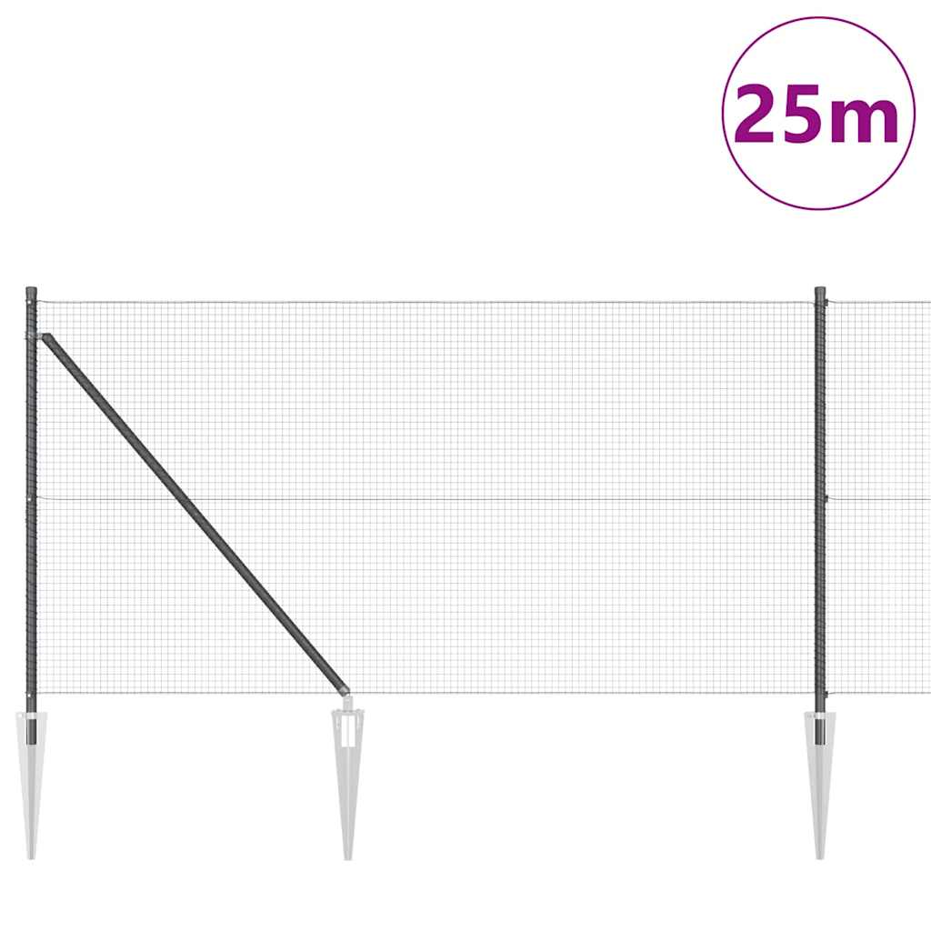 Welded Wire Fence with Spikes Steel Grey Mesh