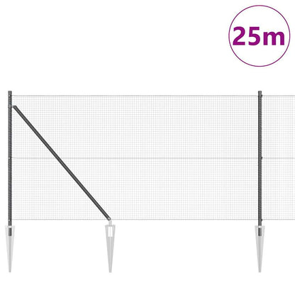 Welded Wire Fence with Spikes Steel Grey Mesh