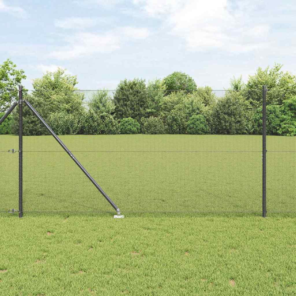 Welded Wire Fence with Spikes 25 x 1.4 m PVC-coated Steel Grey