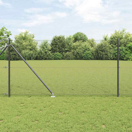 Welded Wire Fence with Spikes 25 x 1.4 m PVC-coated Steel Grey