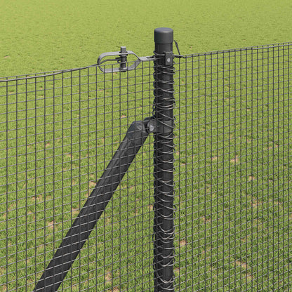 Welded Wire Fence with Spikes 25 x 1.6 m PVC-coated Steel Grey