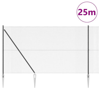 Welded Wire Fence with Spikes 25 x 1.6 m PVC-coated Steel Grey