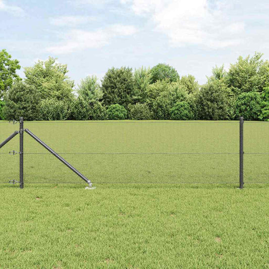Welded Wire Fence with Spikes 50 x 0.4 m PVC-coated Steel Grey