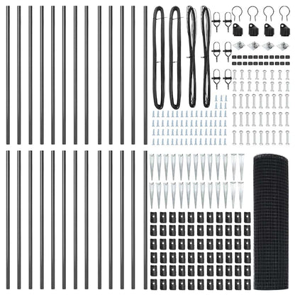 Welded Wire Fence with Spikes 50 x 1 m PVC-coated Steel Grey
