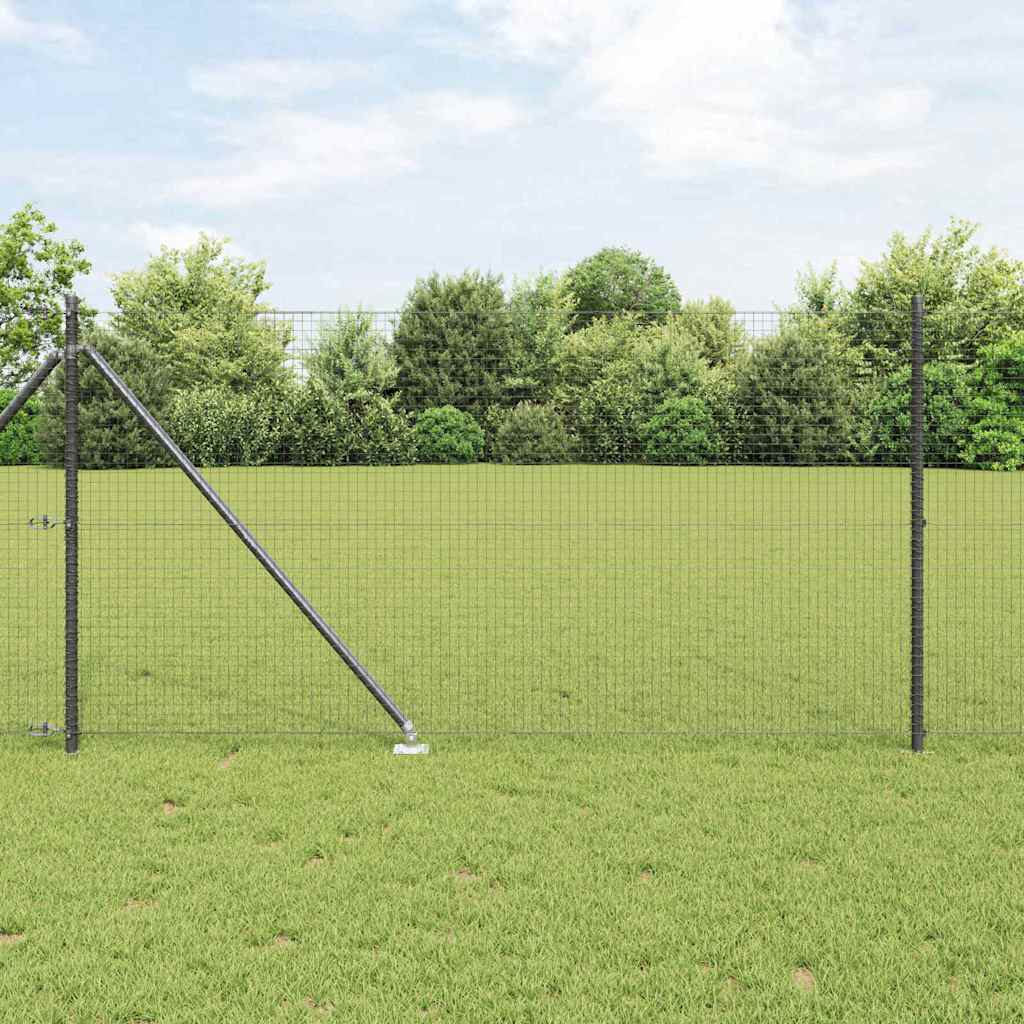 Welded Wire Fence with Spikes 50 x 1 m PVC-coated Steel Grey