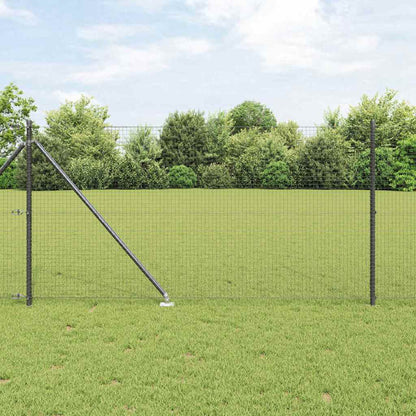 Welded Wire Fence with Spikes 50 x 1 m PVC-coated Steel Grey