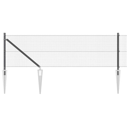 Welded Wire Fence with Spikes 100 x 0.8 m PVC-coated Steel Grey