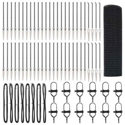 Welded Wire Fence with Spikes 100 x 0.8 m PVC-coated Steel Grey