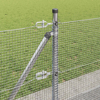 Welded Wire Fence with Concrete Base 10 x 0.4 m Silver Mesh
