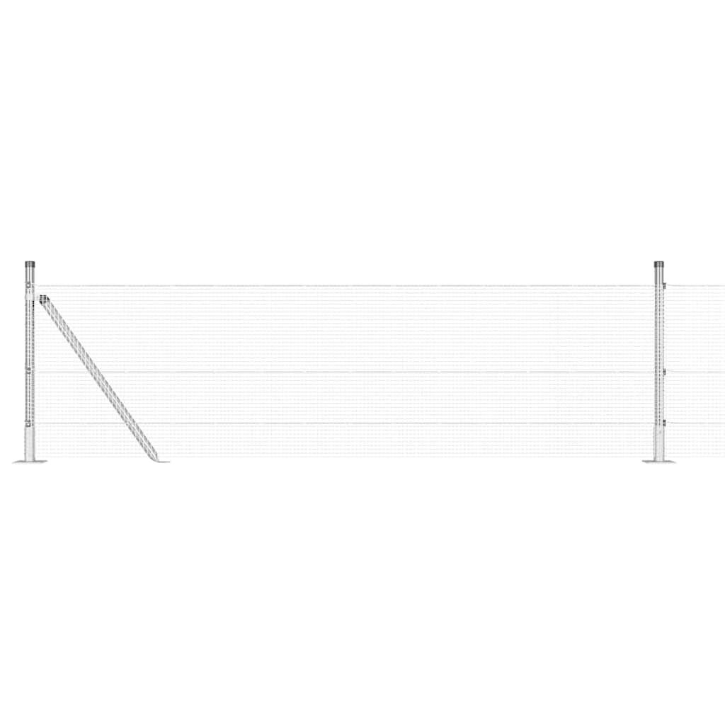 Welded Wire Fence with Concrete Base 10 x 0.4 m Silver Mesh
