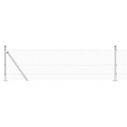 Welded Wire Fence with Concrete Base 10 x 0.4 m Silver Mesh