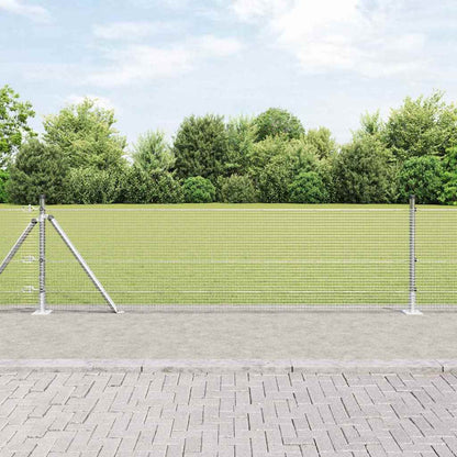 Welded Wire Fence with Concrete Base 10 x 0.4 m Silver Mesh