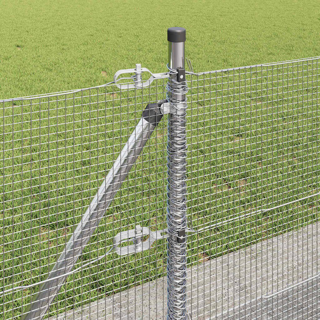 Welded Wire Fence with Concrete Base 10 x 0.6 m Silver Mesh