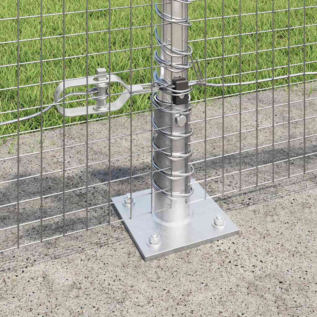 Welded Wire Fence with Concrete Base 10 x 0.6 m Silver Mesh